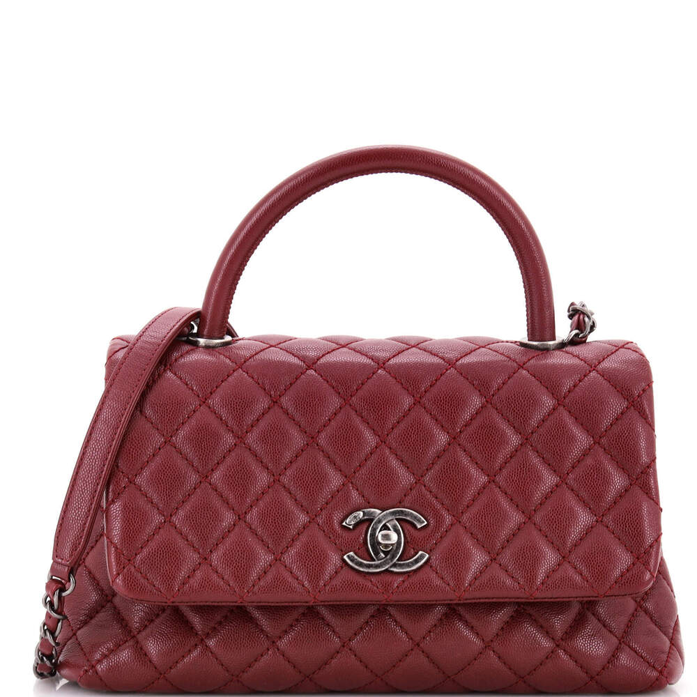 Chanel Small Coco Top Handle Bag Quilted Caviar